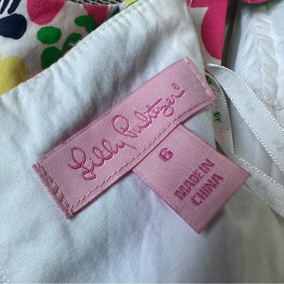 Lilly Pulitzer Avaline Doodle Bug Floral  Dress Sz 6 Pink Yellow - Picture 14 of 16